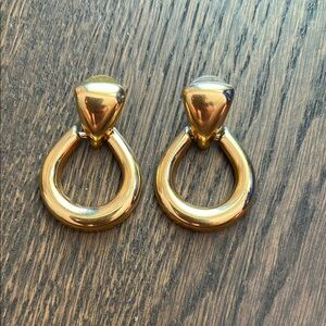 Elegant Gold Hoop vintage Monet Earrings
